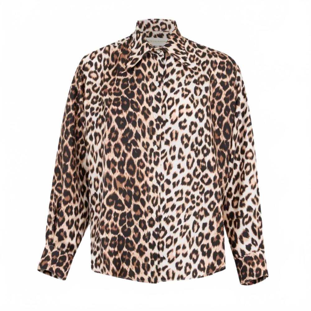 NEW LA PRESTIC OUISTON women's brooks blouse in panthere